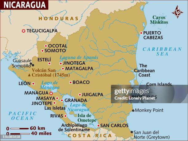 map of nicaragua. - granada nicaragua stock illustrations