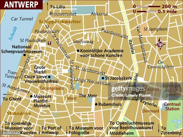 map of antwerp. - antwerp diamond stock illustrations