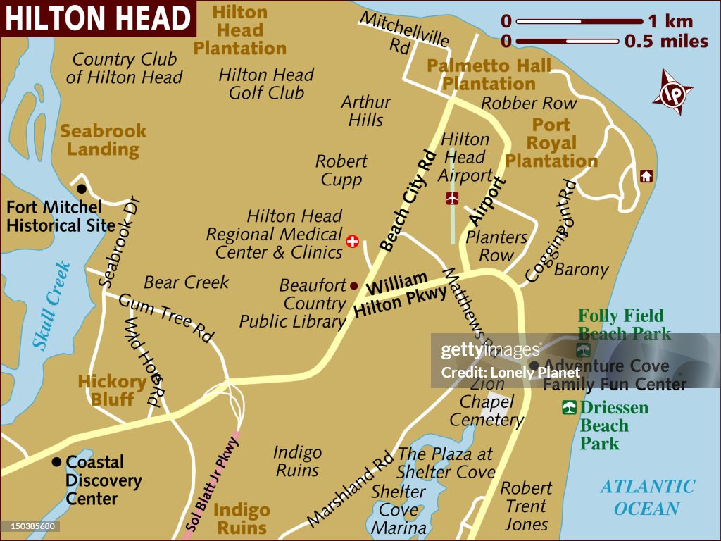 Map of Hilton Head Island.