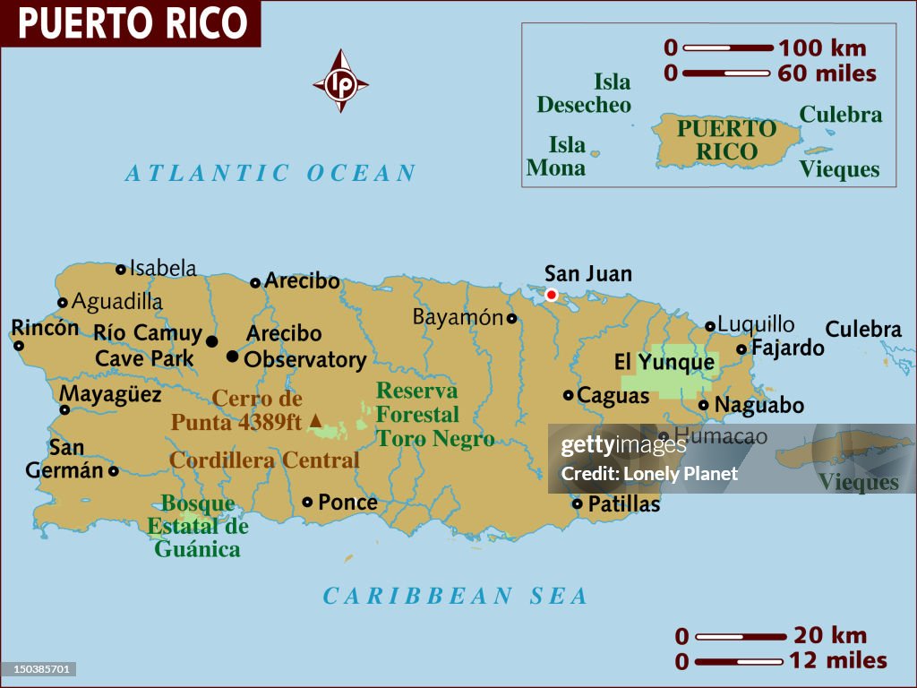 Map of Puerto Rico.