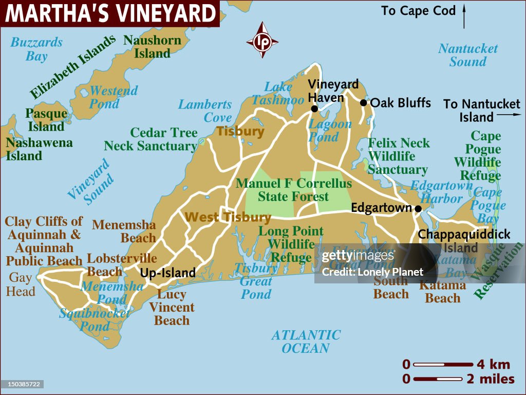 Map of Martha's Vineyard.