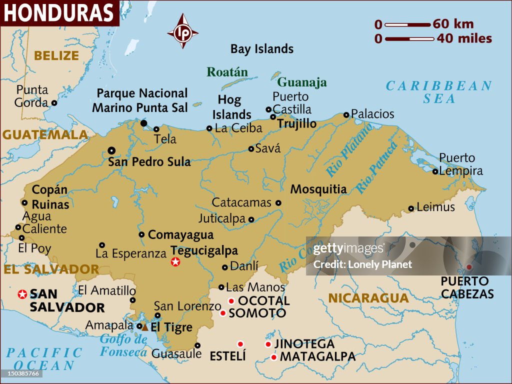 Map of Honduras.