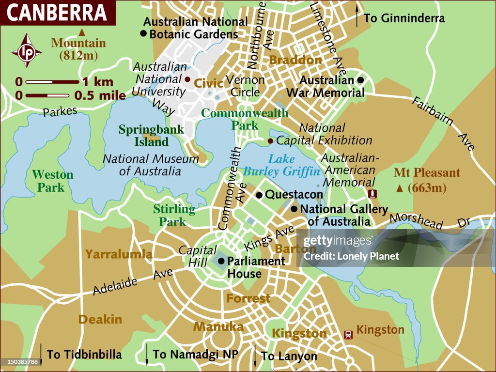 Map of Canberra.