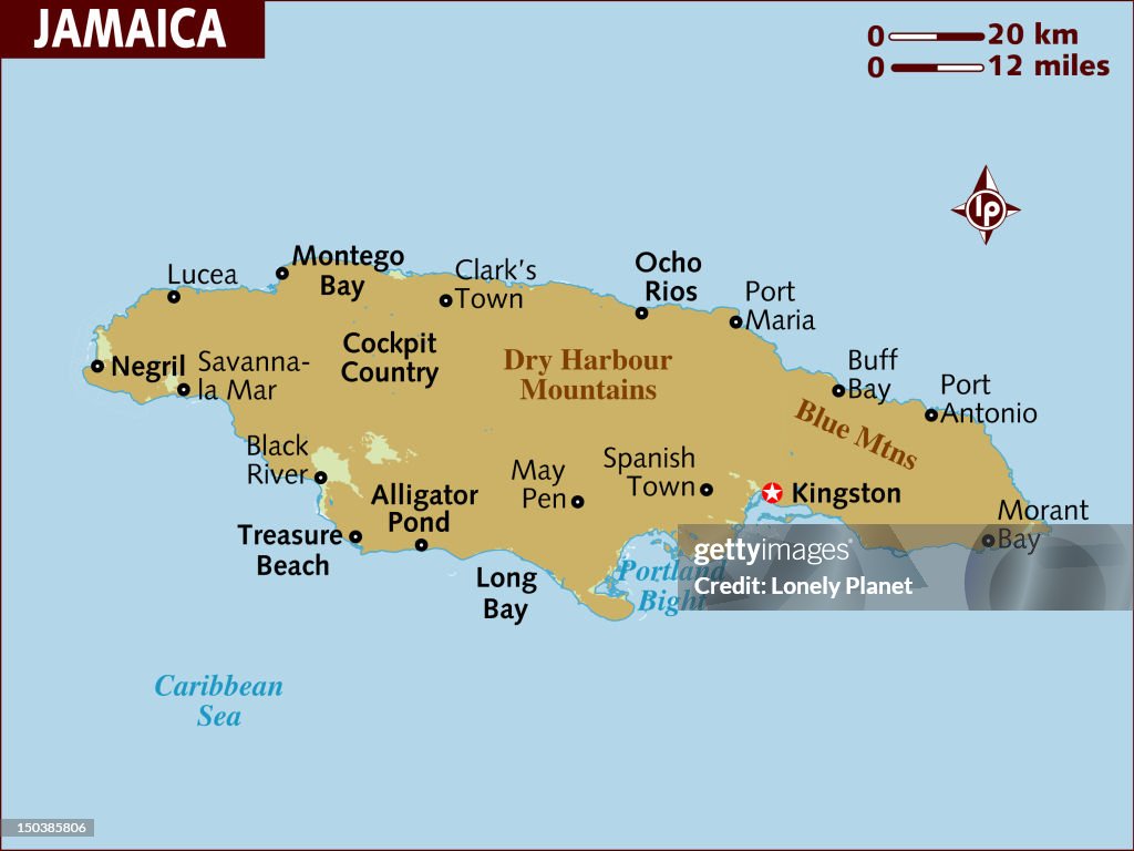Map of Jamaica.
