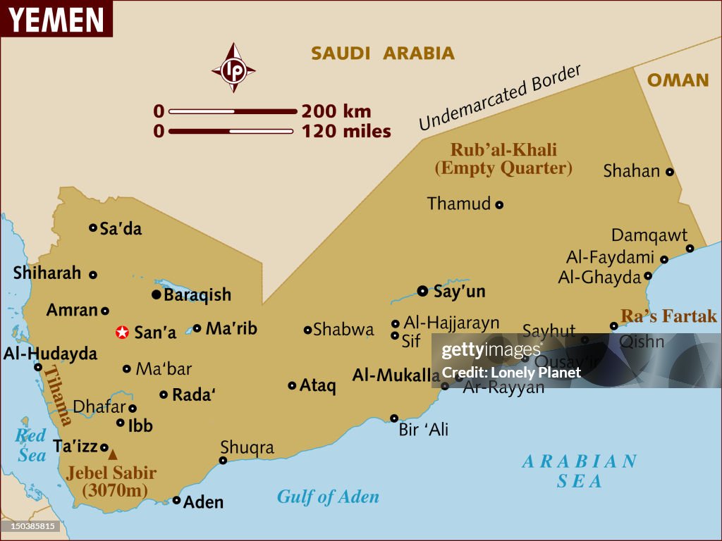 Map of Yemen.