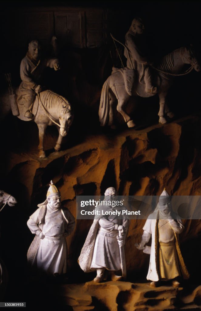 Statues in the interior of the temple of Founder Qiu, Baiyun Guan (White Cloud Temple).