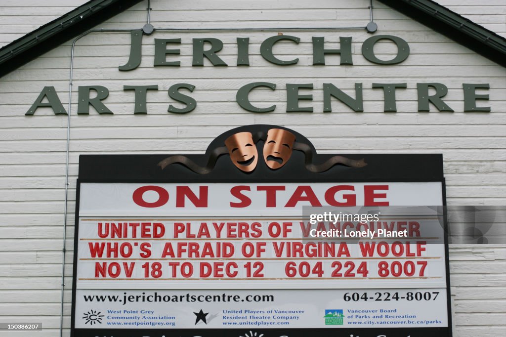 Jericho Arts Centre events sign, Kitsilano.