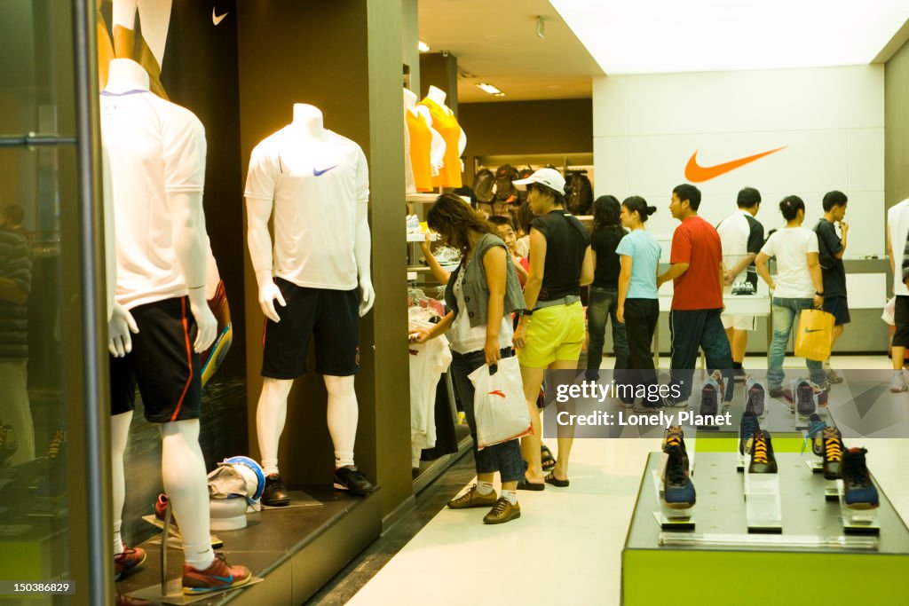 Shoppers in Wangfujing Food Street.