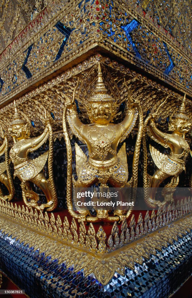 Garuda statues guard Royal Monastery of Emerald Buddha at Wat Phra Kaew, Ratanakosin.
