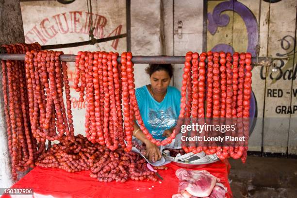 ave maria sausage stand. - lonely planet collection stock-fotos und bilder