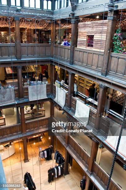 inside liberty department store, west end. - lonely planet collection stock-fotos und bilder