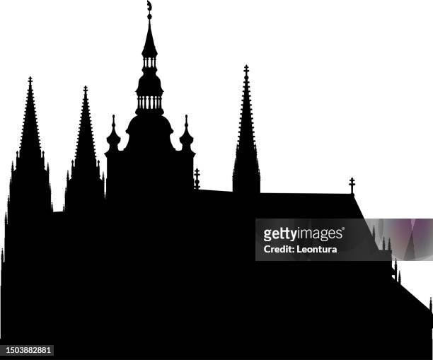 saint vitus cathedral, prague, czech republic - prague st vitus stock illustrations