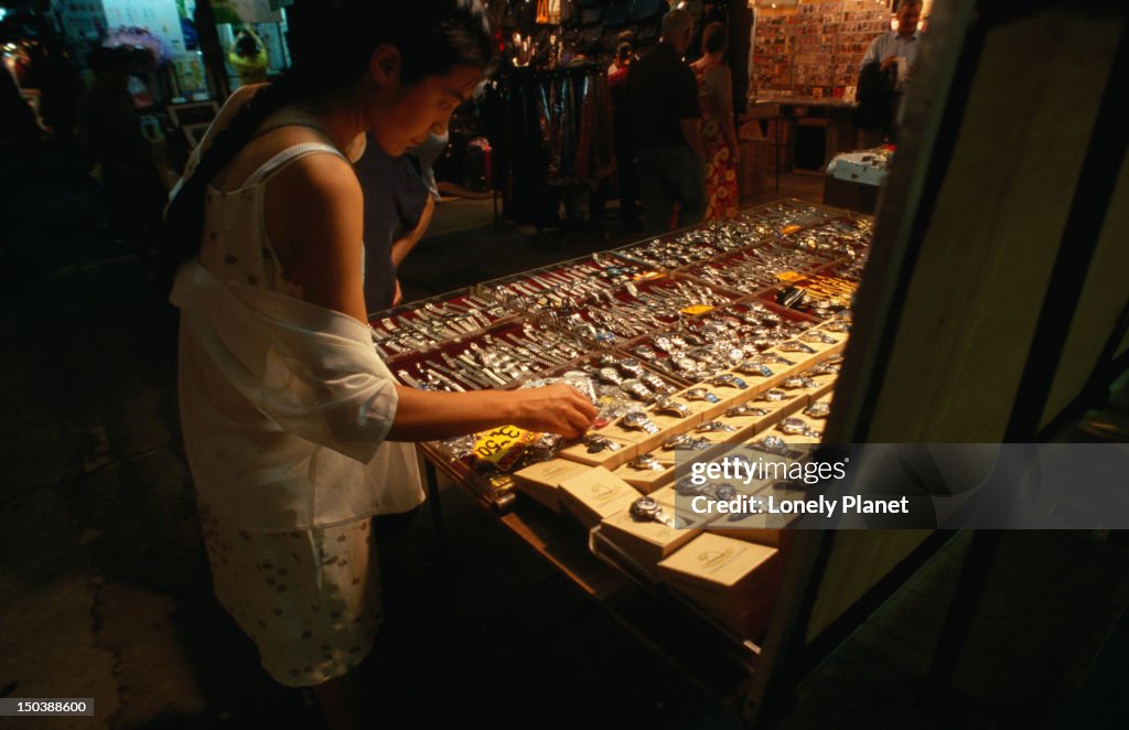 Watches for sale at Temple Street Night Market, Yau Ma Tei.