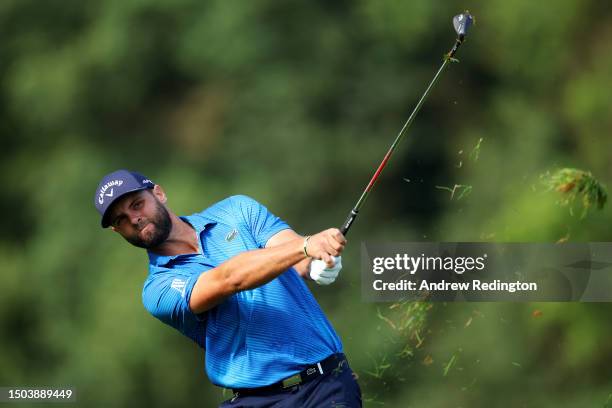 Adri Arnaus of Spain plays their fourth shot on the 13th hole during Day One of the Betfred British Masters hosted by Sir Nick Faldo 2023 at The...