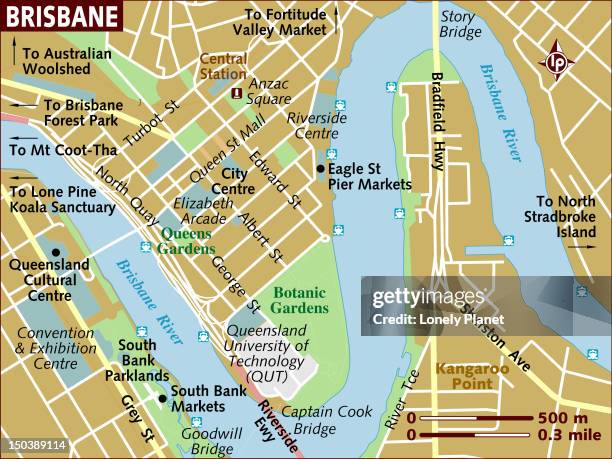 map of brisbane. - anzac day stock illustrations