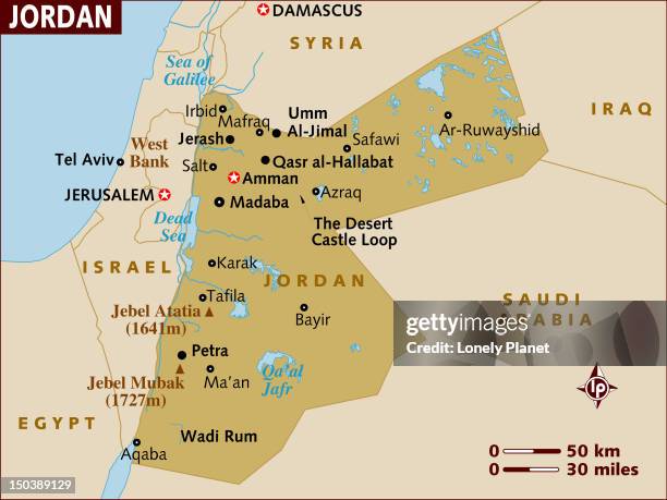 map of jordan. - jordan middle east stock illustrations