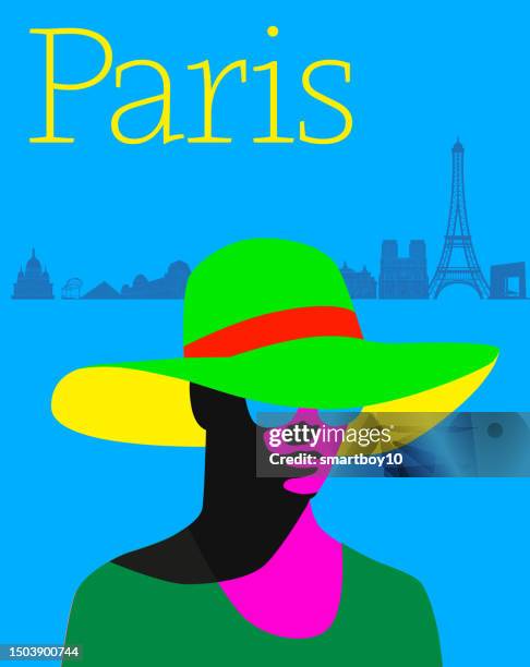 paris themed poster - eiffel tower cafe stock illustrations