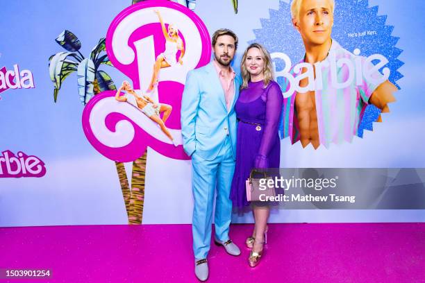 Ryan Gosling and sister Mandi Gosling attend "Barbie" Canadian Press Day on June 28, 2023 in Toronto, Ontario.