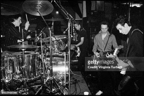 The Clash onstage at Notre Dame Hall, Leicester Square, 6th July 1979.