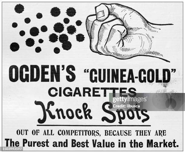 antique advertisement from british magazine: cigarettes - ogden utah stock illustrations