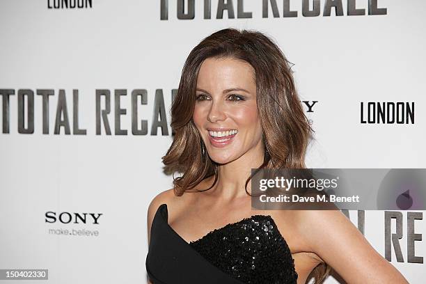 Actress Kate Beckinsale attends the UK Premiere of 'Total Recall' at the Vue West End on August 16, 2012 in London, England.