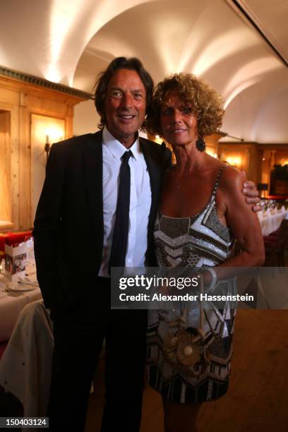 Hans-Wilhelm Mueller Wohlfahrt pose with his wife Karin Mueller Wohlfahrt during Hans-Wilhelm Mueller Wohlfahrts' 70th birthday celebration at...