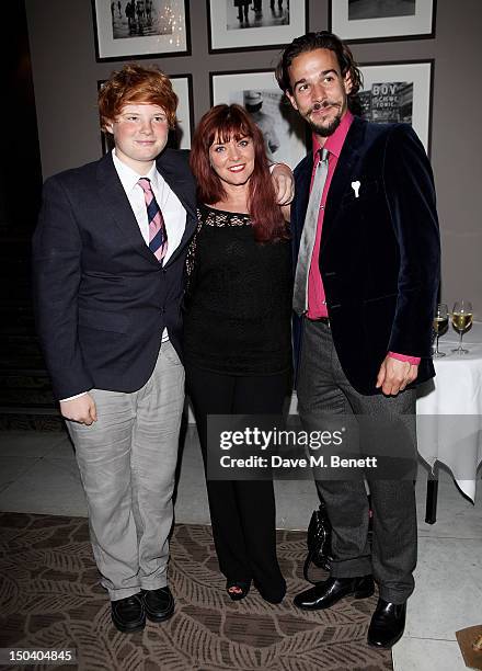 Actress Finty Williams with son Sammy and guest attend an after party celebrating the Press Night performance of 'Volcano' at The Waldorf Hilton...