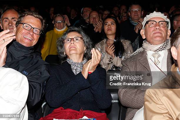 Guido Westerwelle, Nicoletta Peyran and her husband John Malkovich attend the 'Seefestspiele' Open With Carmen in the Wannseebad on August 16, 2012...