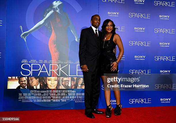 Bobbi Kristina Brown and Nick Gordon arrive at Tri-Star Pictures' "Sparkle" premiere at Grauman's Chinese Theatre on August 16, 2012 in Hollywood,...