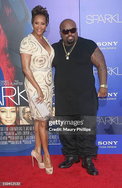 Actress Vivica A. Fox and Cee-Lo Green arrive at the Los Angeles Premiere of "Sparkle" at Grauman's Chinese Theatre on August 16, 2012 in Hollywood,...