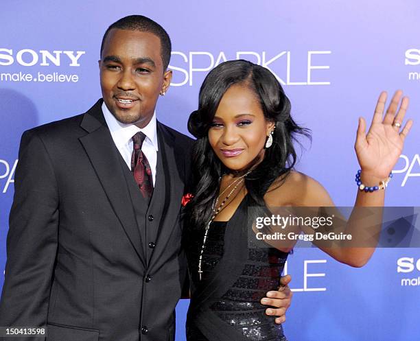 Bobbi Kristina Brown and Nick Gordon arrive at the Los Angeles premiere of "Sparkle" at Grauman's Chinese Theatre on August 16, 2012 in Hollywood,...