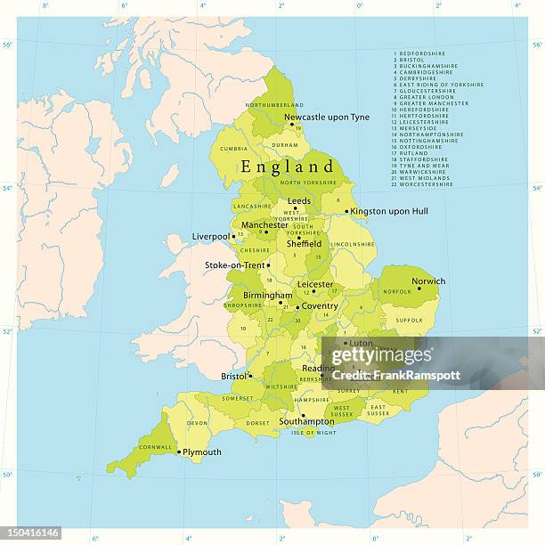 ilustraciones, imágenes clip art, dibujos animados e iconos de stock de vector de mapa de inglaterra - manchester inglaterra