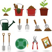 Gardening icon set