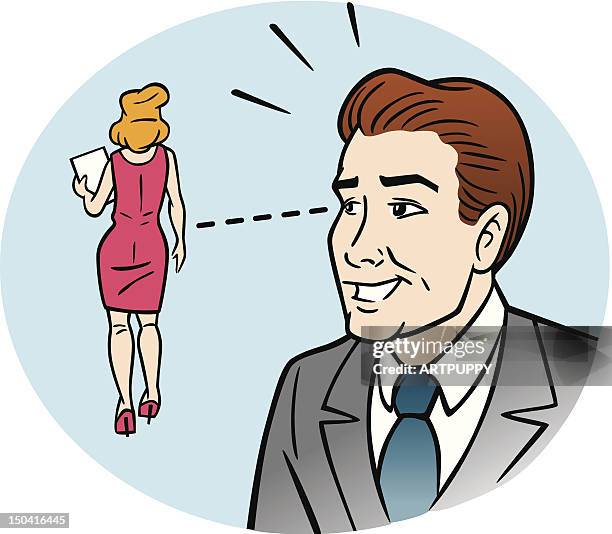 comic sexist man - lech stock illustrations