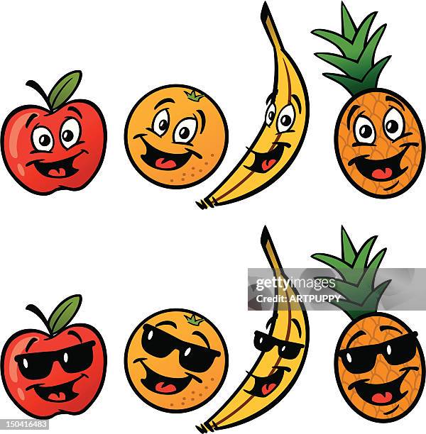 funky fruit - pineapple sunglasses stock illustrations