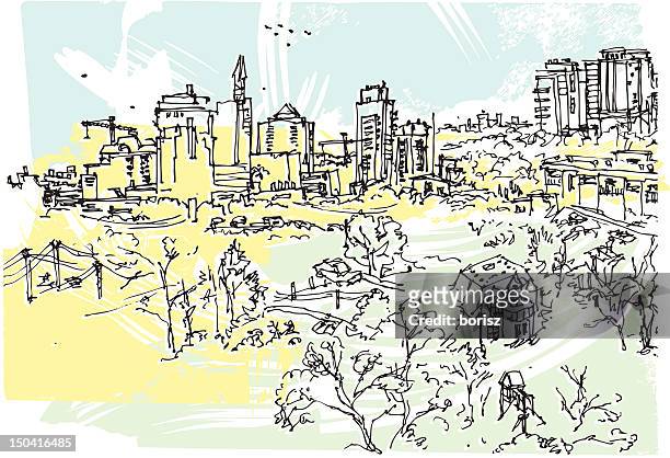 north york skyline - toronto landscape stock illustrations