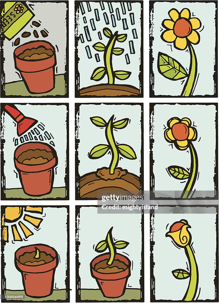 Gardening print icons