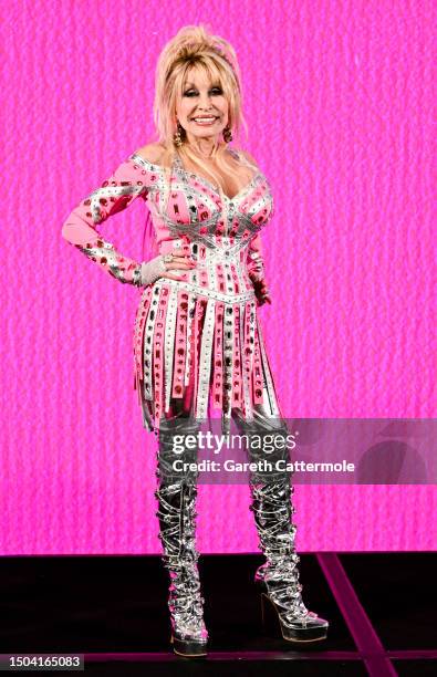Dolly Parton attends the Dolly Parton "Rockstar" Album Press Conference at the Four Seasons Hotel on June 29, 2023 in London, England.