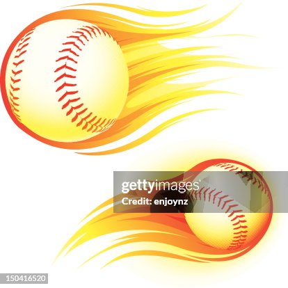 Baseball on fire Baseball on fire