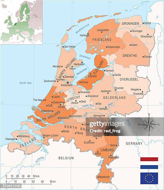 stockillustraties, clipart, cartoons en iconen met netherlands map - netherlands map