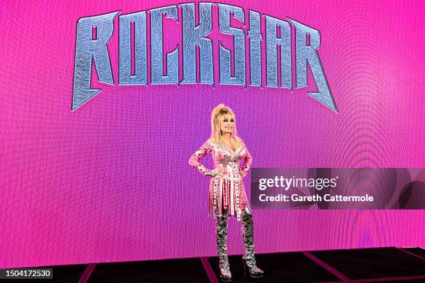 Dolly Parton attends the Dolly Parton "Rockstar" Album Press Conference at the Four Seasons Hotel on June 29, 2023 in London, England.