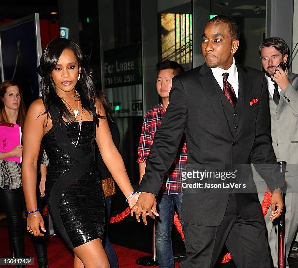 Bobbi Kristina Brown and Nick Gordon attend the premiere of "Sparkle" at Grauman's Chinese Theatre on August 16, 2012 in Hollywood, California.