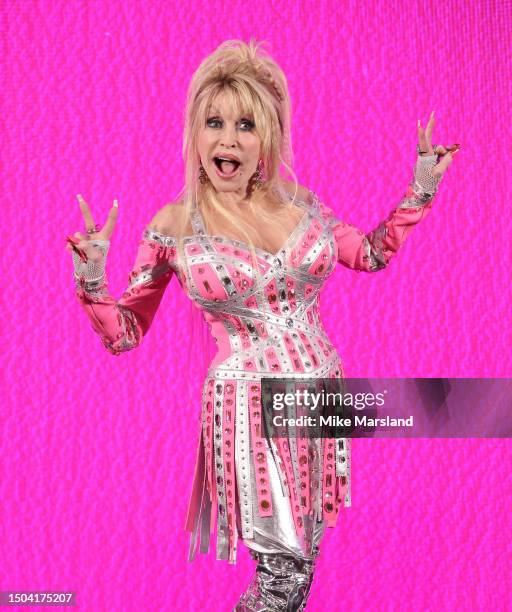 Dolly Parton attends the Dolly Parton Album Press Conference at Four Seasons Hotel on June 29, 2023 in London, England.