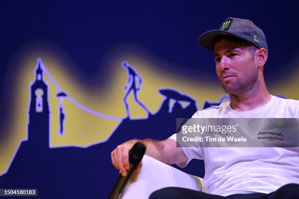 Mark Cavendish of United Kingdom and Astana Qazaqstan Team attends to the "Top Riders Press Conference" ahead of the 110th Tour de France 2023 /...
