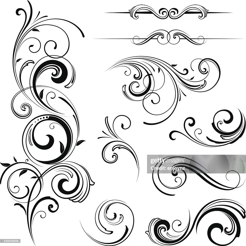 Elegant swirling flourishes