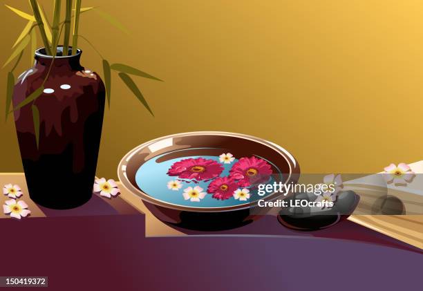 beautiful spa background - pot still stock illustrations