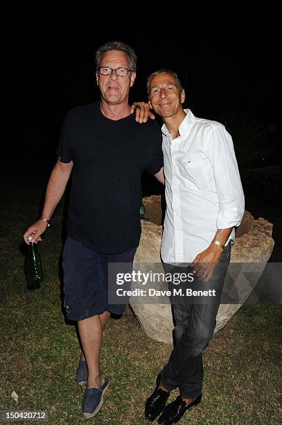 Robert Fox and Johnny Bute ,Marquess of Bute aka Johnny Crichton-Stuart and Johnny Dumfries attend the Ibiza Summer Party In Aid Of Teenage Cancer...
