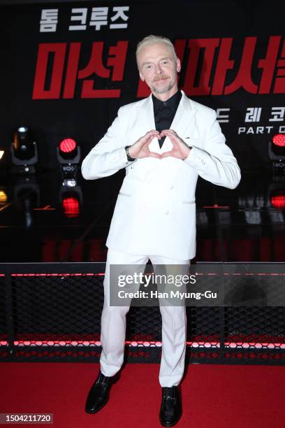 Simon Pegg attends the "Mission: Impossible – Dead Reckoning Part One" Korea Premiere at the Lotte World Mall on June 29 in Seoul, South Korea.