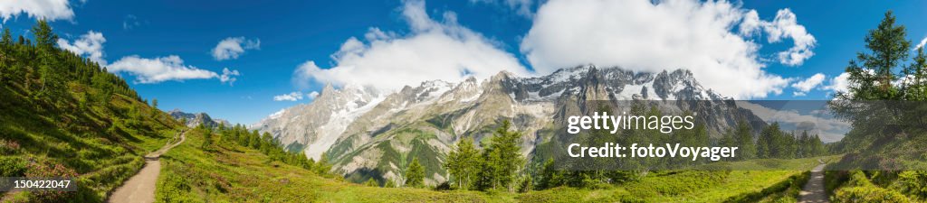 Summer Alpine Bergwiesen und mountains panorama trail