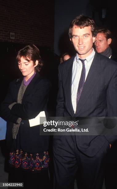 Married couple American lawyer Robert F Kennedy Jr and Emily Ruth Black attend an after party at Laura Belle, New York, New York, October 29, 1991.